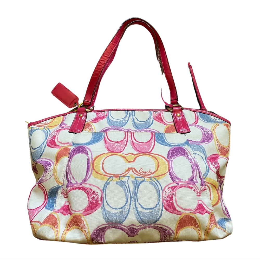 **SOLD**Coach Rainbow Signature Scribble CC Purse - Picture 4 of 6